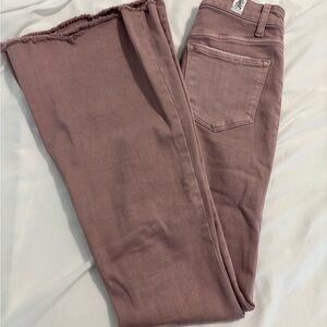 Frayed Hem Mauve Bell Bottom Jeans